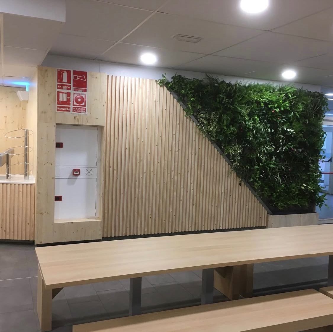 jardin vertical comedor corporativo pared vegetal oficina jpg